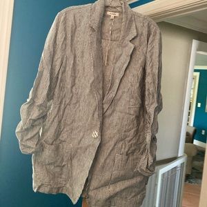 Max studio seersucker linen jacket NWT
